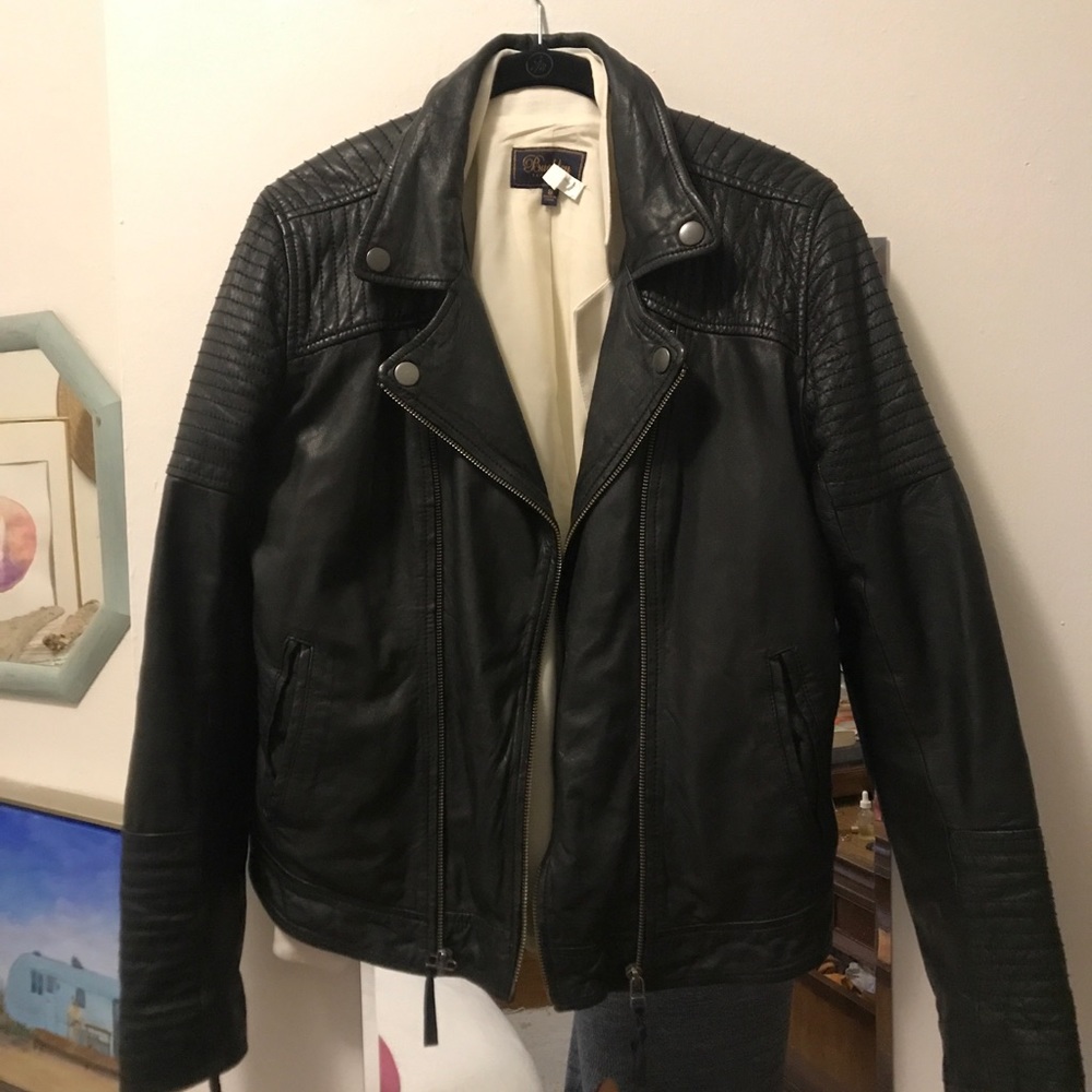 Leather Jacket - Black Leather with detailing